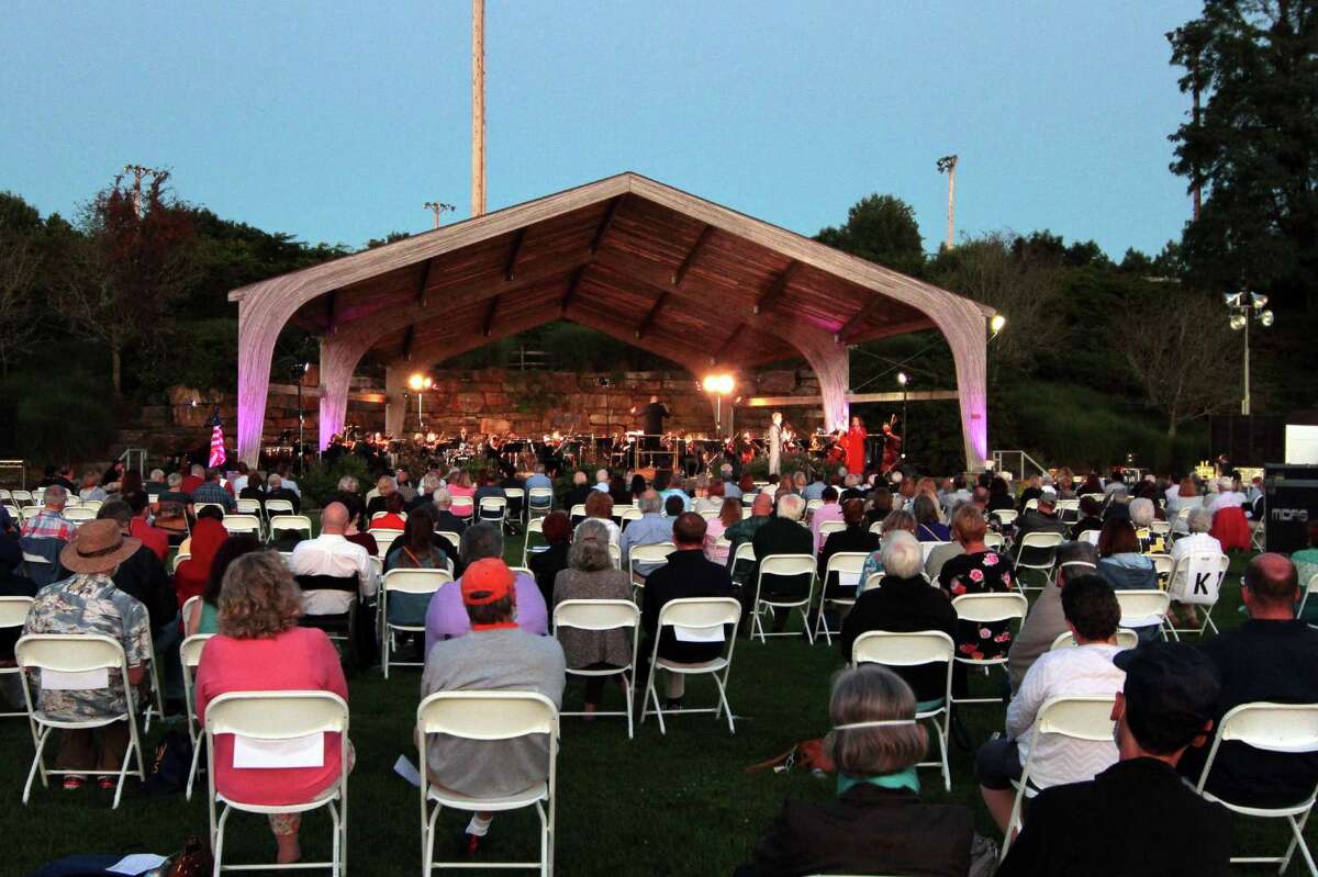 The Greater Bridgeport Symphony performs its “Roots of Broadway” outdoor concert at Indian Ledge State Park in Trumbull, Conn., on Saturday Sept. 5, 2020.