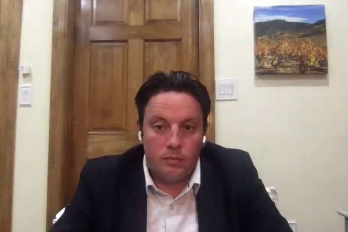 Dominic Foppoli, shown in a screen shot at a Town Council public Zoom call, has resigned as Windsor mayor.