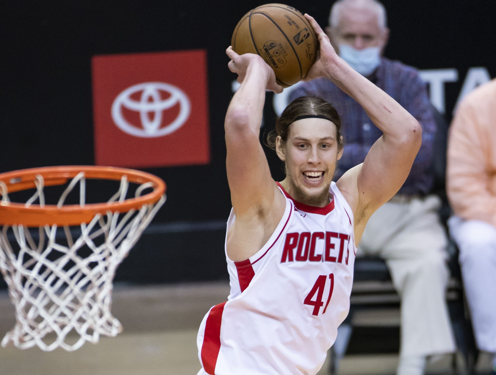 NBA players Dwight Powell and Kelly Olynyk during the Basketball