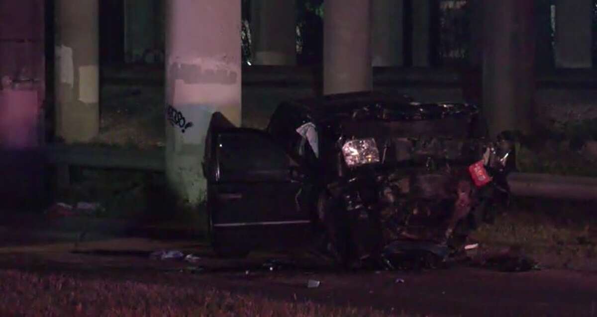 Police investigating a crash early Saturday in north Houston. 
