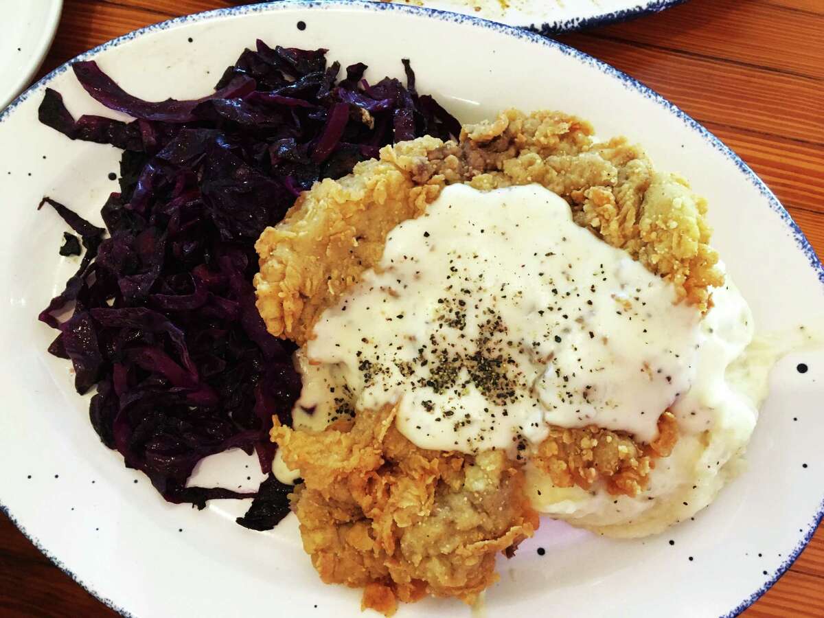 Chicken fried steak with mashed potatoes and braised red cabbage at Mama's Cafe are the comfort foods patrons have grown to love.