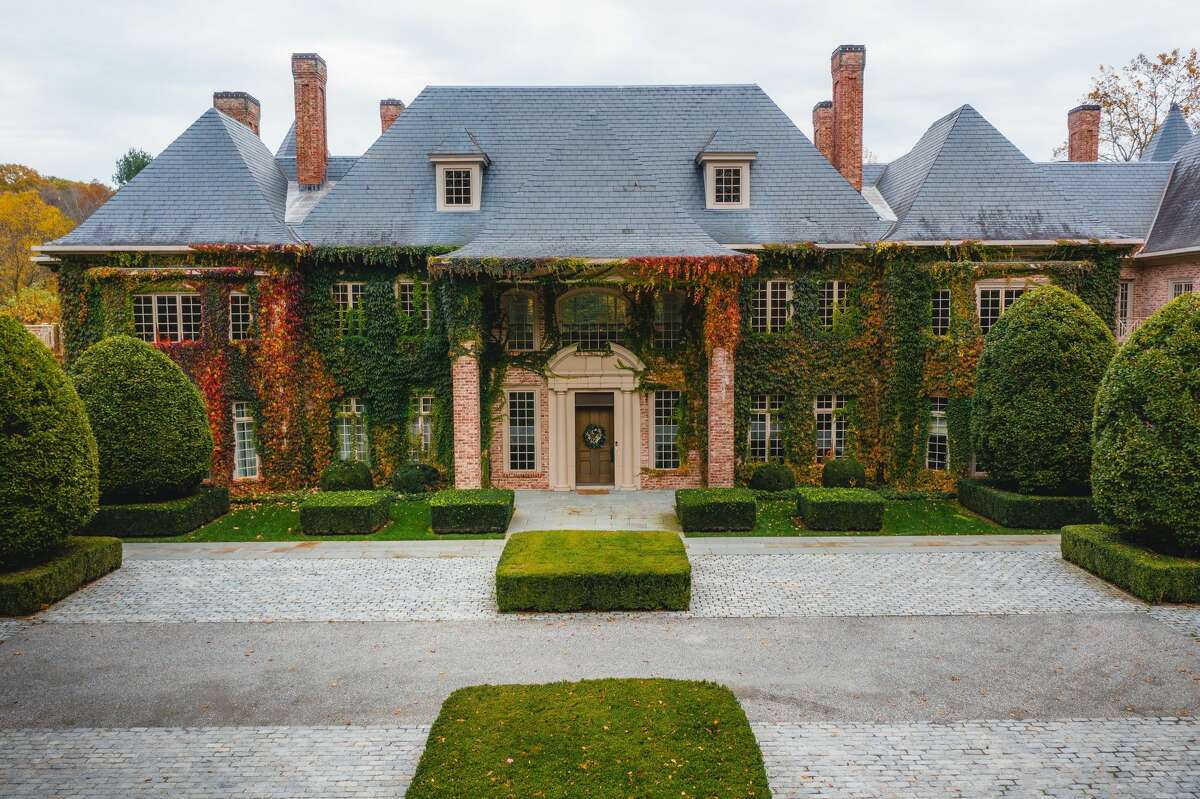 the seven-bedroom European-style brick chateau home at 266 Michigan Road in New Canaan is on the market for $15,000,000.