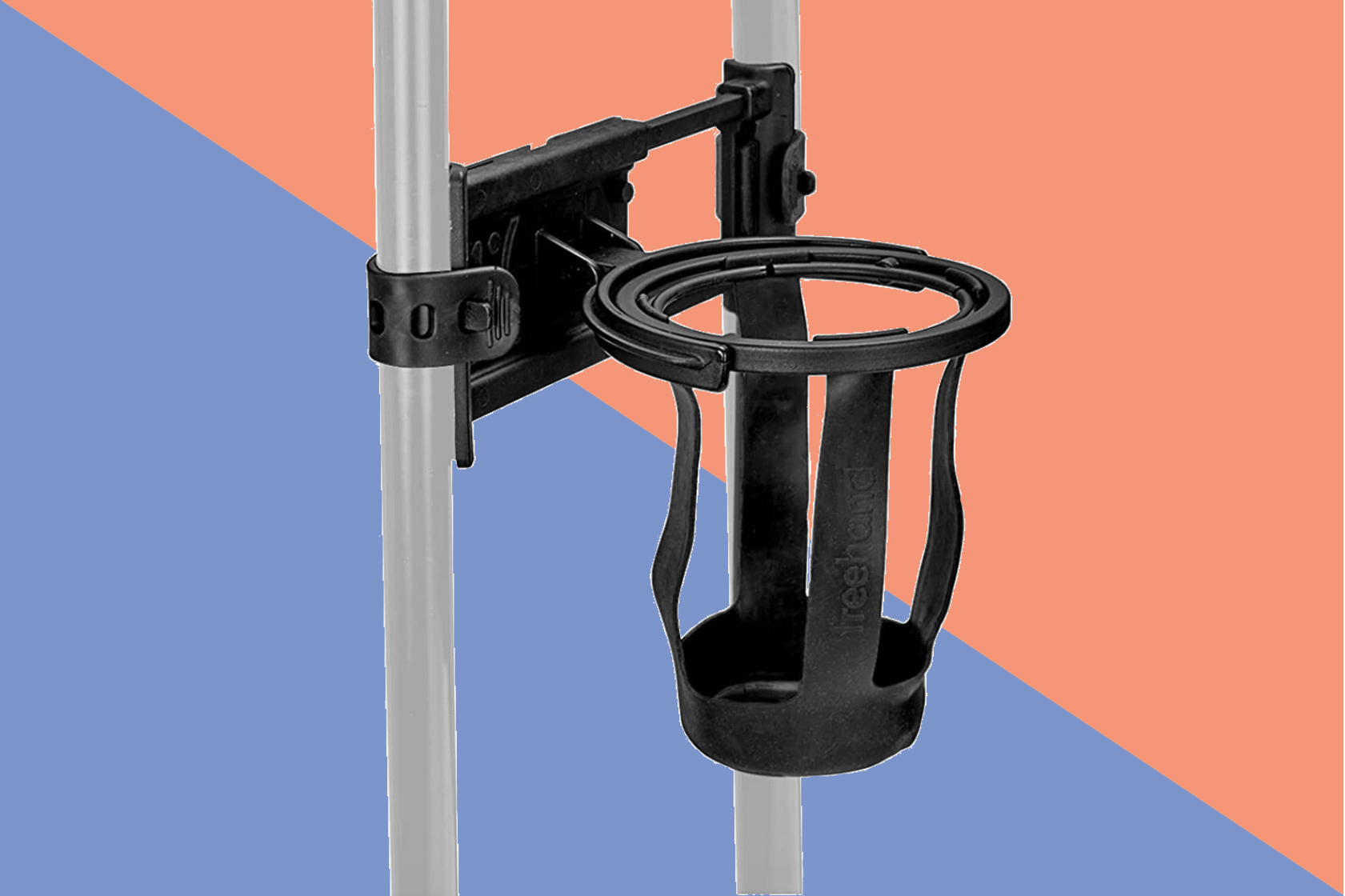 Freehand travel cup holder works on suitcases