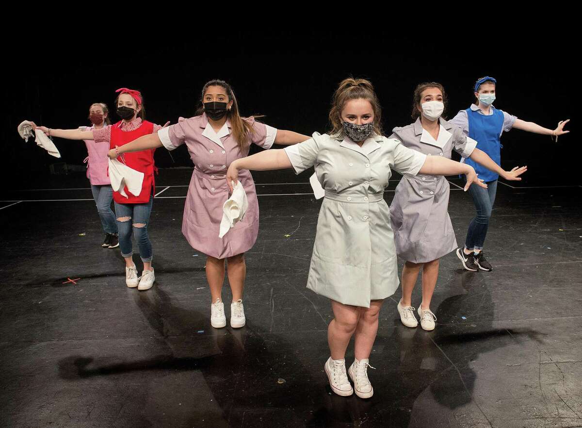 A scene from Wilton High School’s performance of “Working” during this past academc school year. Students in the production have received award nominations for the production.