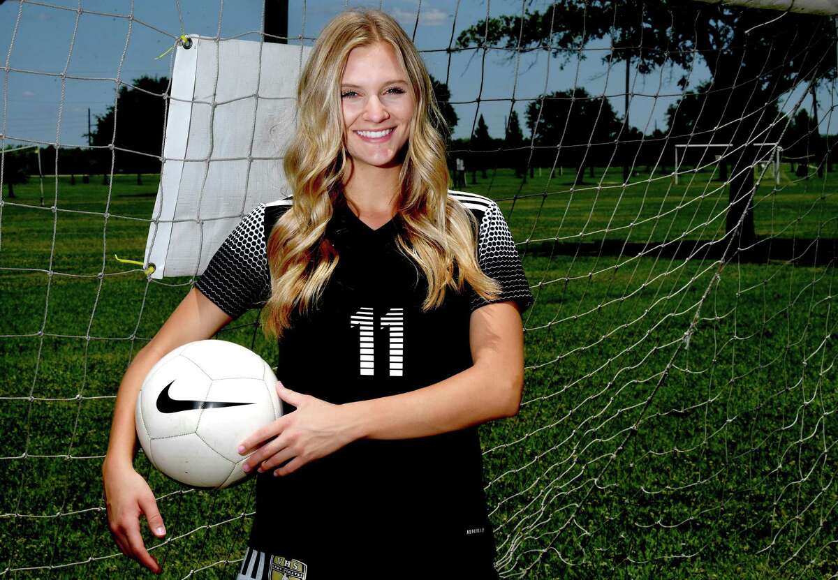 Vidor's Brooklyn Healy is the girl's soccer Super Gold Player of the Year. Photo made Friday, May 14, 2021 Kim Brent/The Enterprise