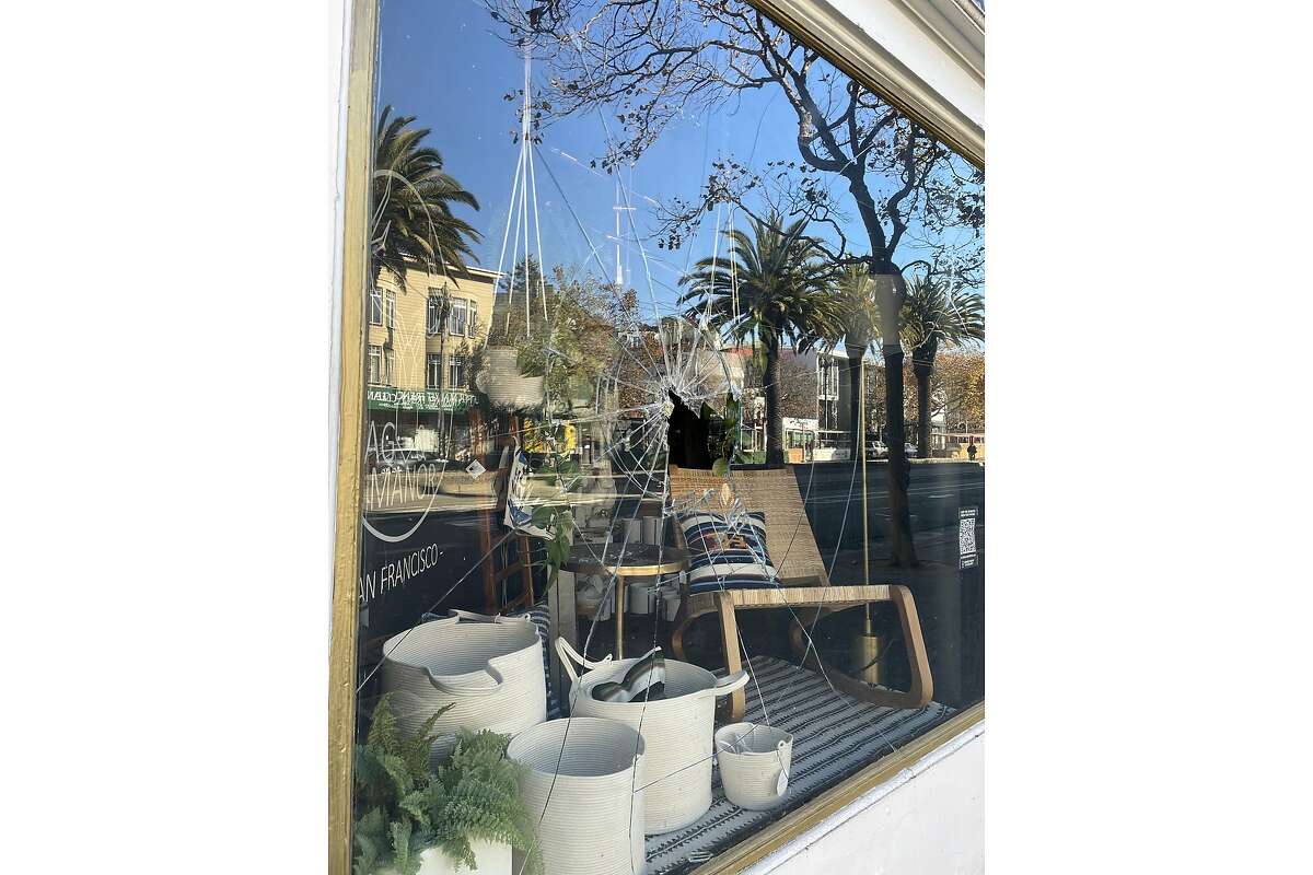 A window was smashed at Market Street store STAG & MANOR on November 24, 2020.