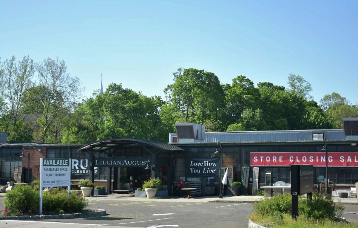 Lillian August's flagship retail store on Knight Street in Norwalk, Conn., with the company initiating clearance sales in early May 2021 in advance of a closure.