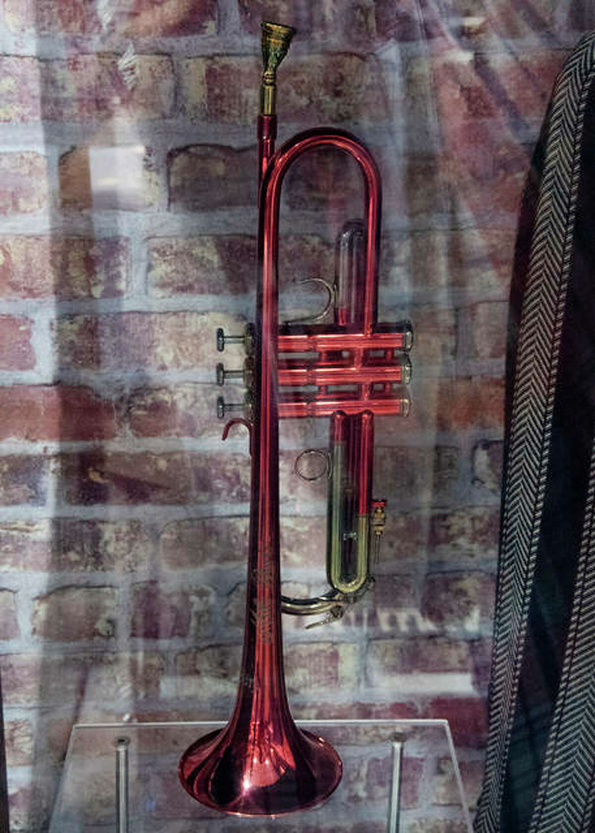 Miles Davis’ custom made red trumpet is part of the “State of Sound: A World of Music from Illinois” exhibit now on display at the Abraham Lincoln Presidential Library and Museum in Springfield. Running through Jan. 23, 2022, the exhibit highlights the long history of musicians from Illinois with artifacts from legends coming from various musical genres, like Chaka Kahn, Howlin’ Wolf, Cheap Trick and Earth, Wind & Fire.