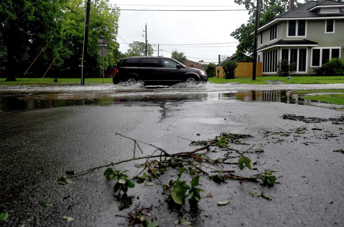 Area roadways experienced flooding as overnight storms and heavy rain persisted throughout the morning and into the afternoon. Storms and heavy rain are predicted to last through the week. Photo made Monday, May 17, 2021 Kim Brent/The Enterprise