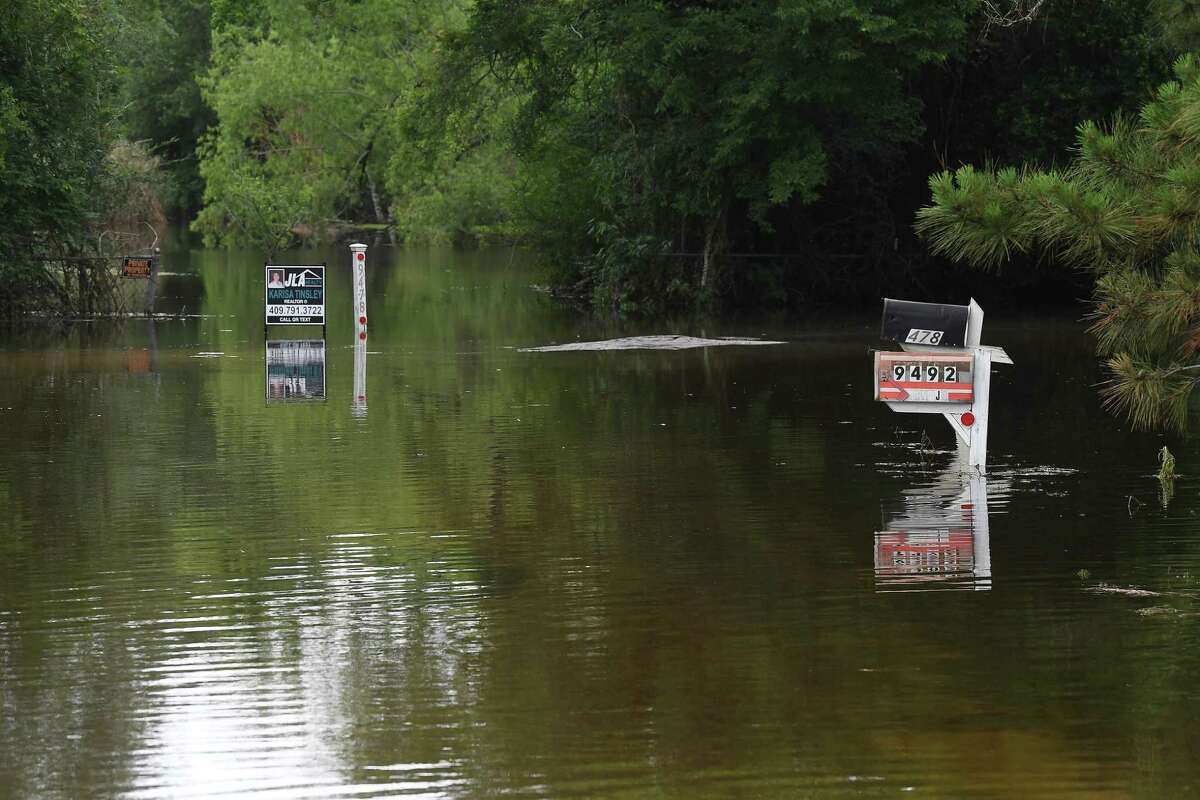 Flooding is seen in Fannett Tuesday. The area received over a foot of rainfall Monday, flooding area bayous and several yards and homes. Photo made Tuesday, May 18, 2021 Kim Brent/The Enterprise