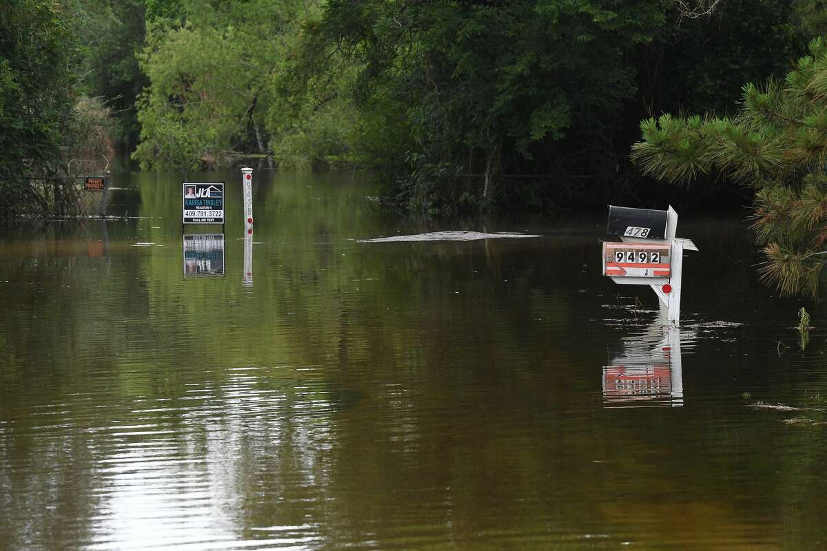 Flooding is seen in Fannett Tuesday. The area received over a foot of rainfall Monday, flooding area bayous and several yards and homes. Photo made Tuesday, May 18, 2021 Kim Brent/The Enterprise