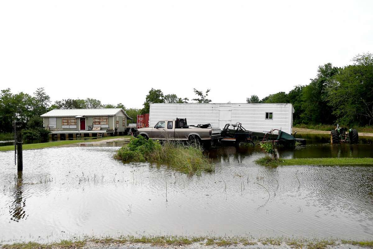 Fannett received over a foot of rainfall Monday, flooding area bayous beyond their banks, and several yards and homes in the area surrounding Interstate 10 sustained flooding, as well. Photo made Tuesday, May 18, 2021 Kim Brent/The Enterprise