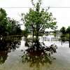 Flooding is seen in Fannett Tuesday. The area received over a foot of rainfall Monday, flooding area bayous and several yards and homes. Photo made Tuesday, May 18, 2021 Kim Brent/The Enterprise