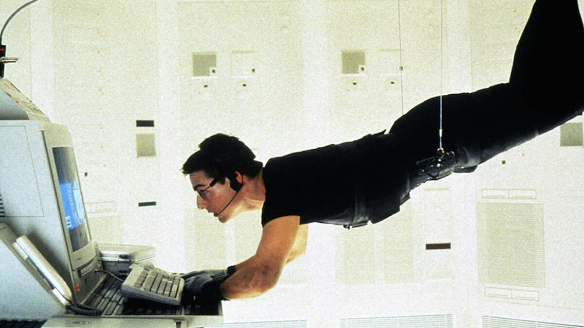 Not an actual scene from 1996's "Mission: Impossible." This is just how Tom Cruise relaxes on a day off. 