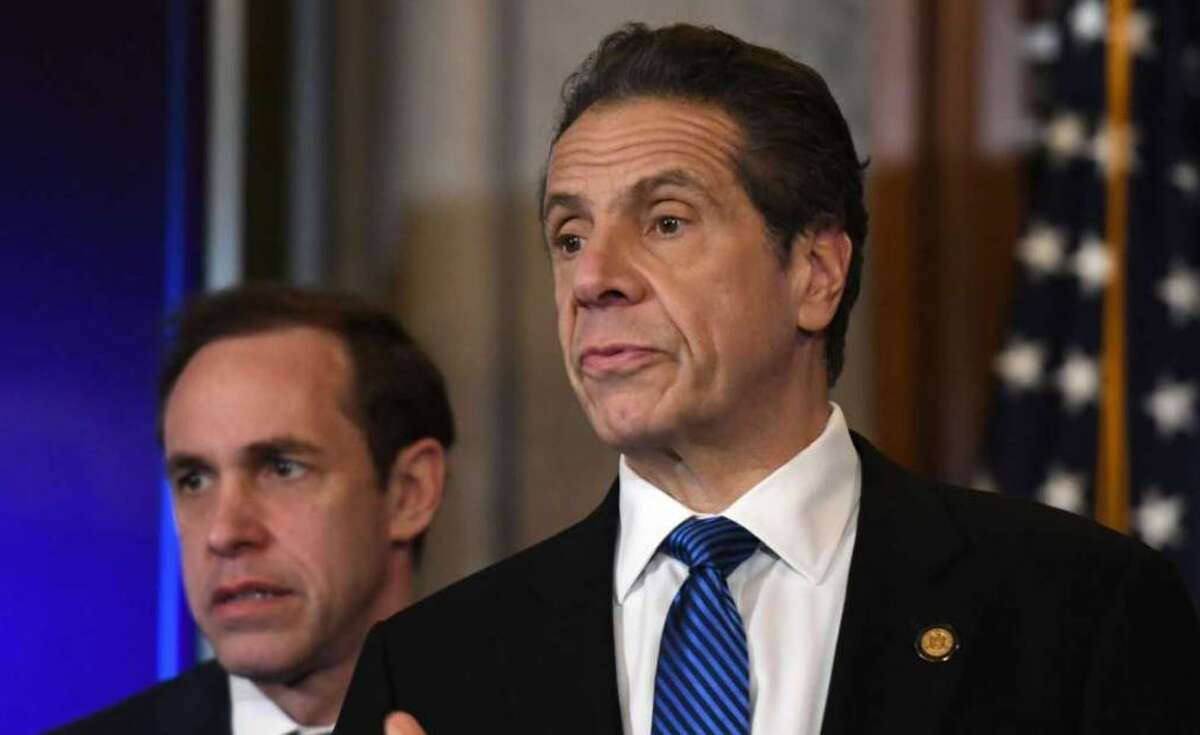 Gov. Andrew Cuomo says that half of New Yorkers have received at least one dose of COVID-19 vaccination but those who work in institutions such as prisons and residential centers for the disabled are lagging. 