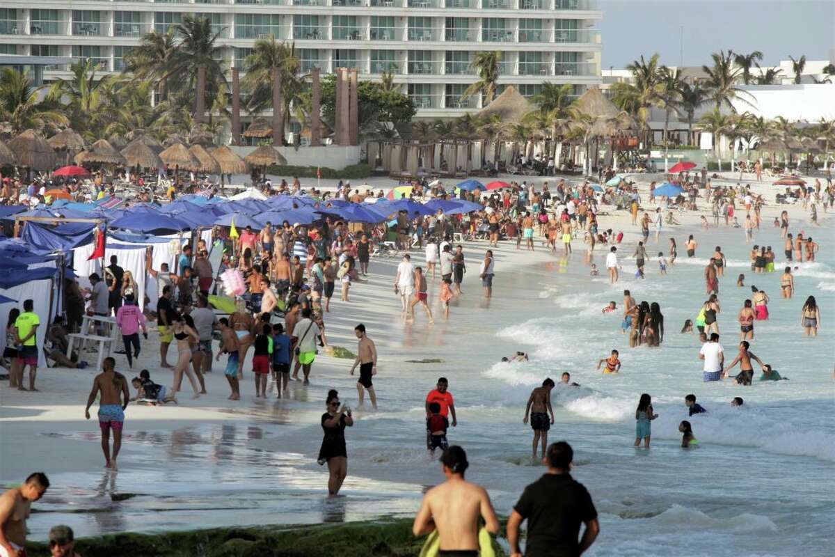 Cancun's Forum Beach on April 3, 2021.