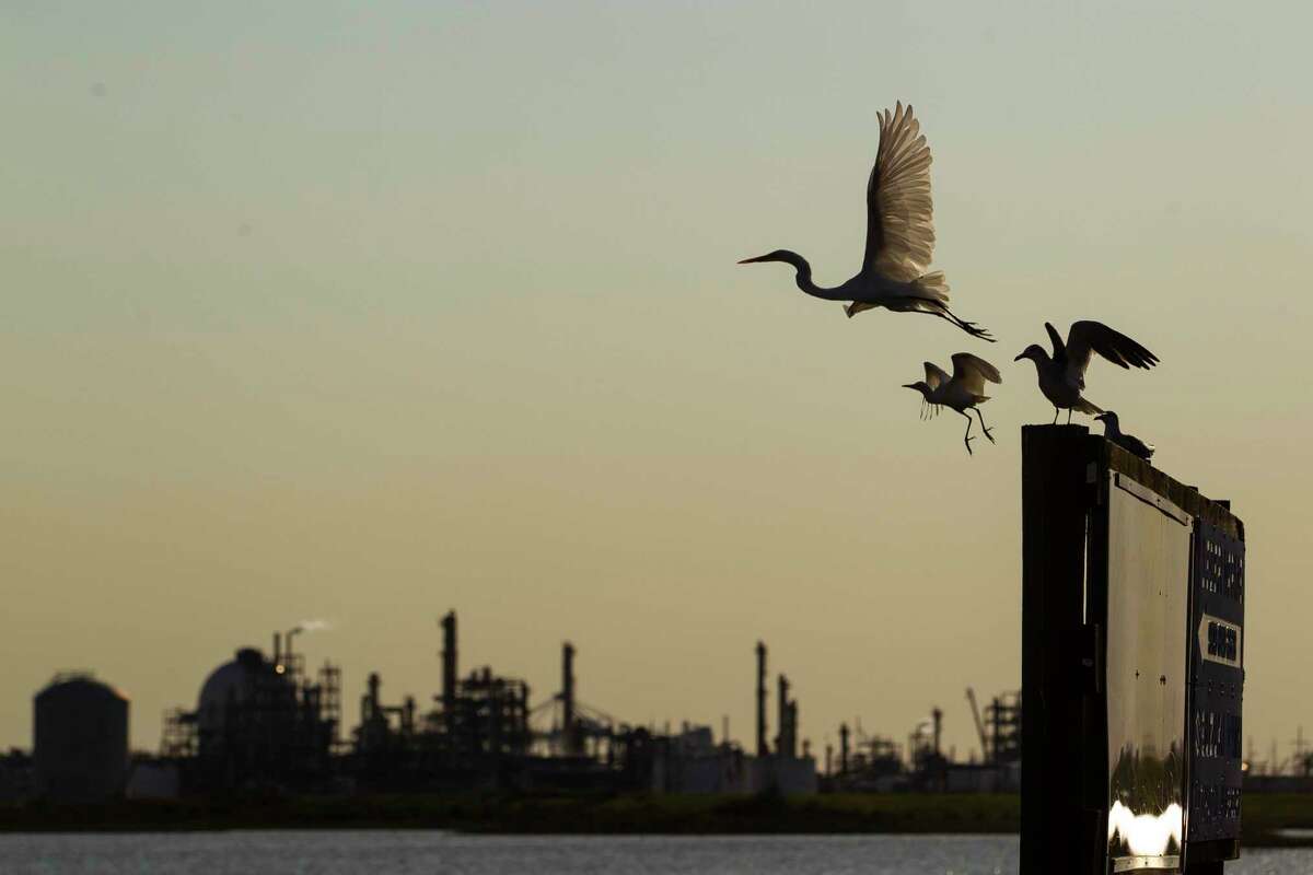 Parts of the Dow Chemical facility between Freeport and Surfside can be seen near the Intercoastal Waterway going into Surfside on Oct. 2, 2020.