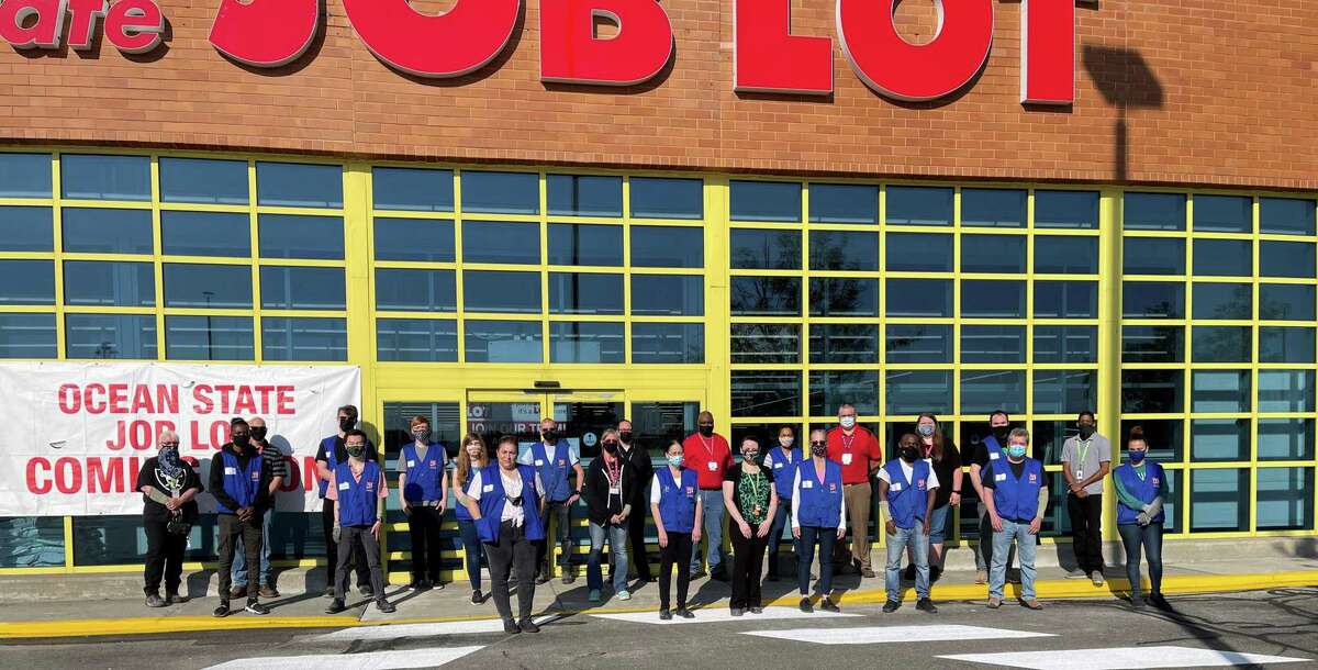 Ocean State Job Lot associates celebrate the grand opening of the new store on Backus Avenue in Danbury, Conn.