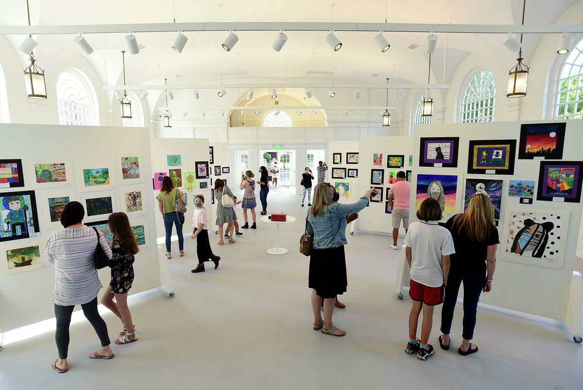 Opening night of the annual Norwalk citywide art show Thursday, May 20, 2021, at the Art Space in Norwalk, Conn.
