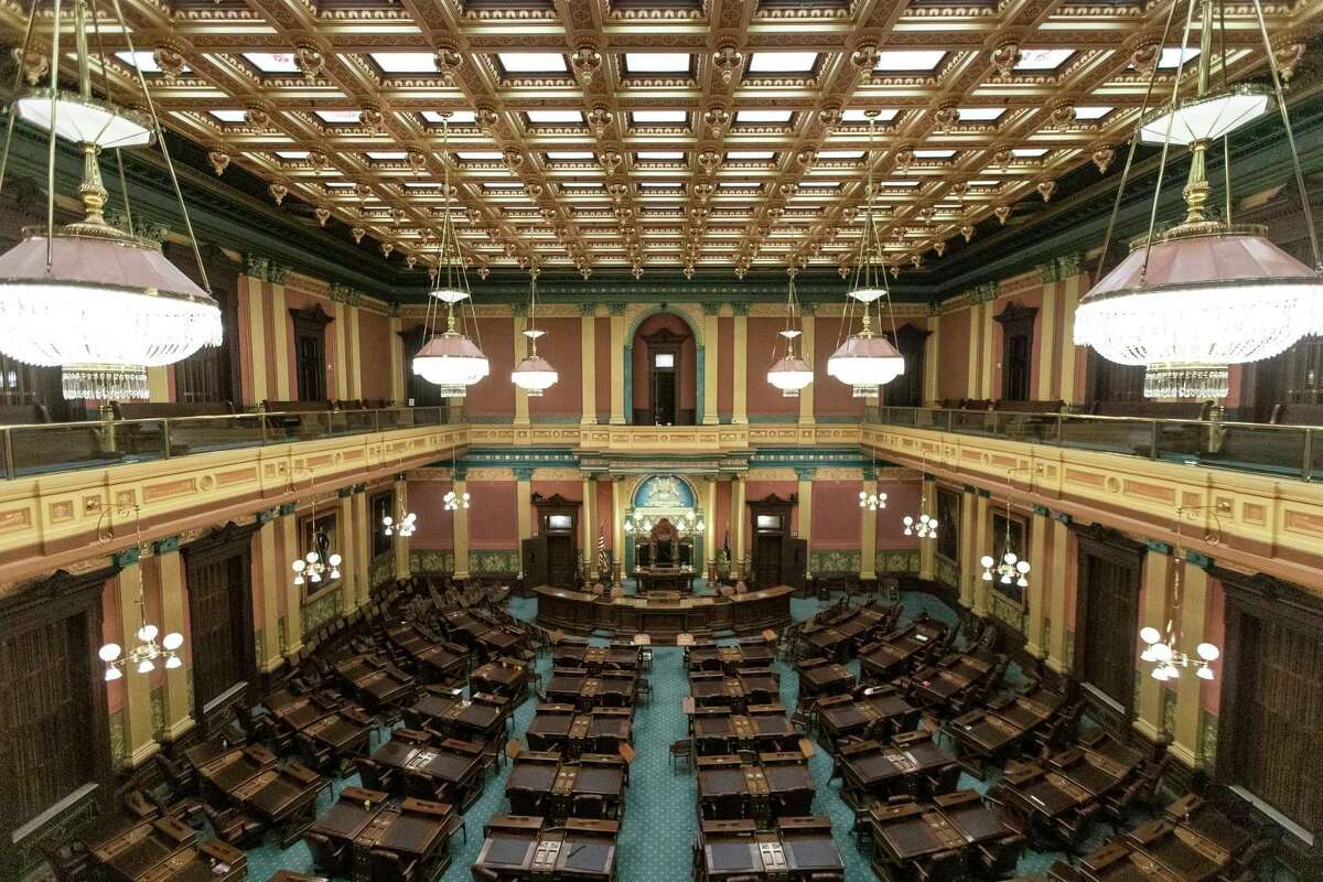 Michigan State House of Representative Chamber in the State Capitol building in Lansing. (Junfu Han/ Detroit Free Press/TNS)