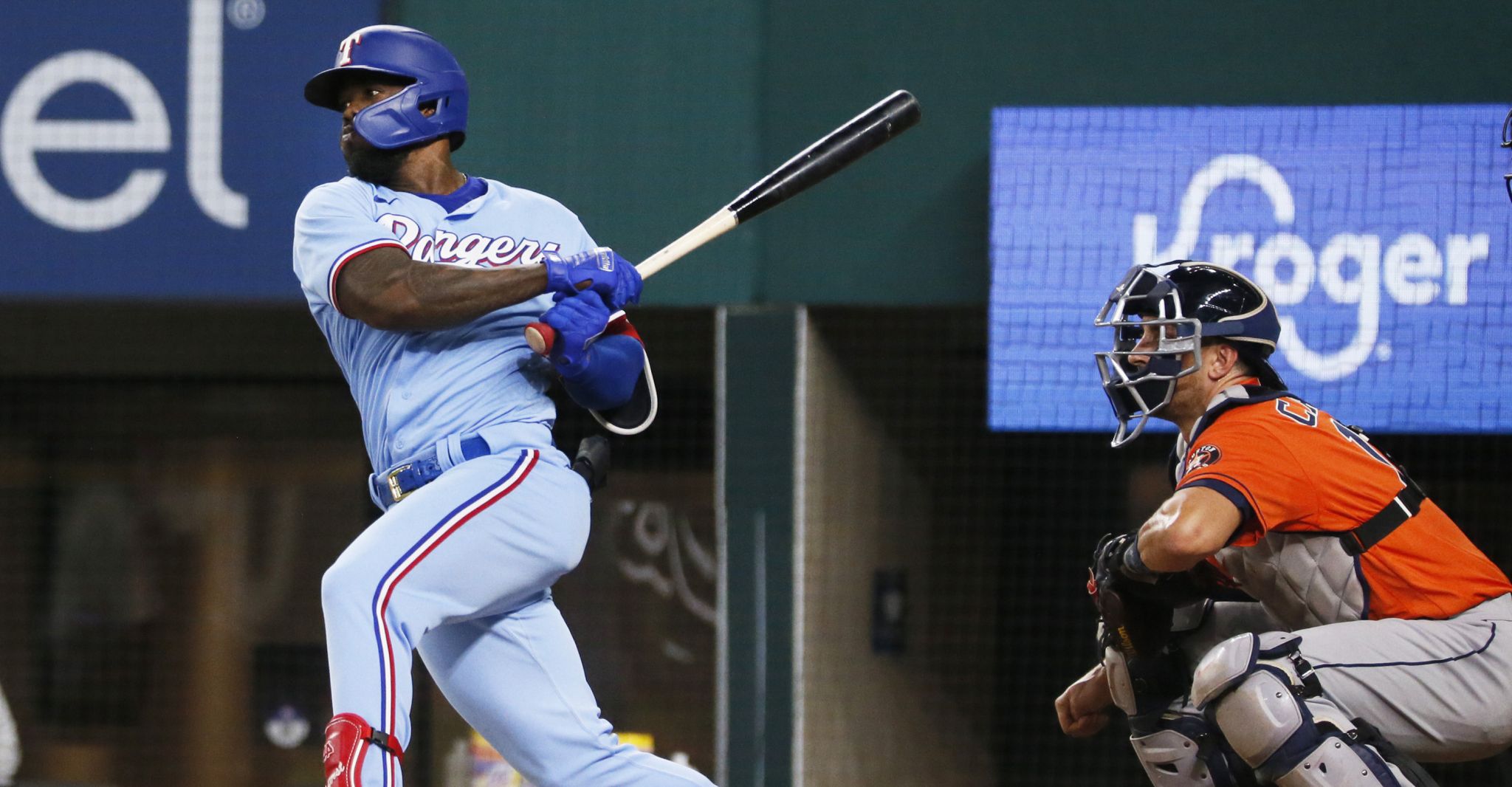 Jun 27, 2018: Texas Rangers catcher Isiah Kiner-Falefa #9 during