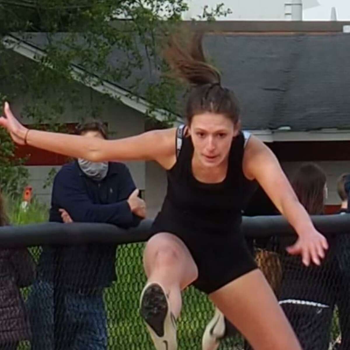 Audrey Kozak placed second in the triple jump with a school record jump of 36-3 feet.