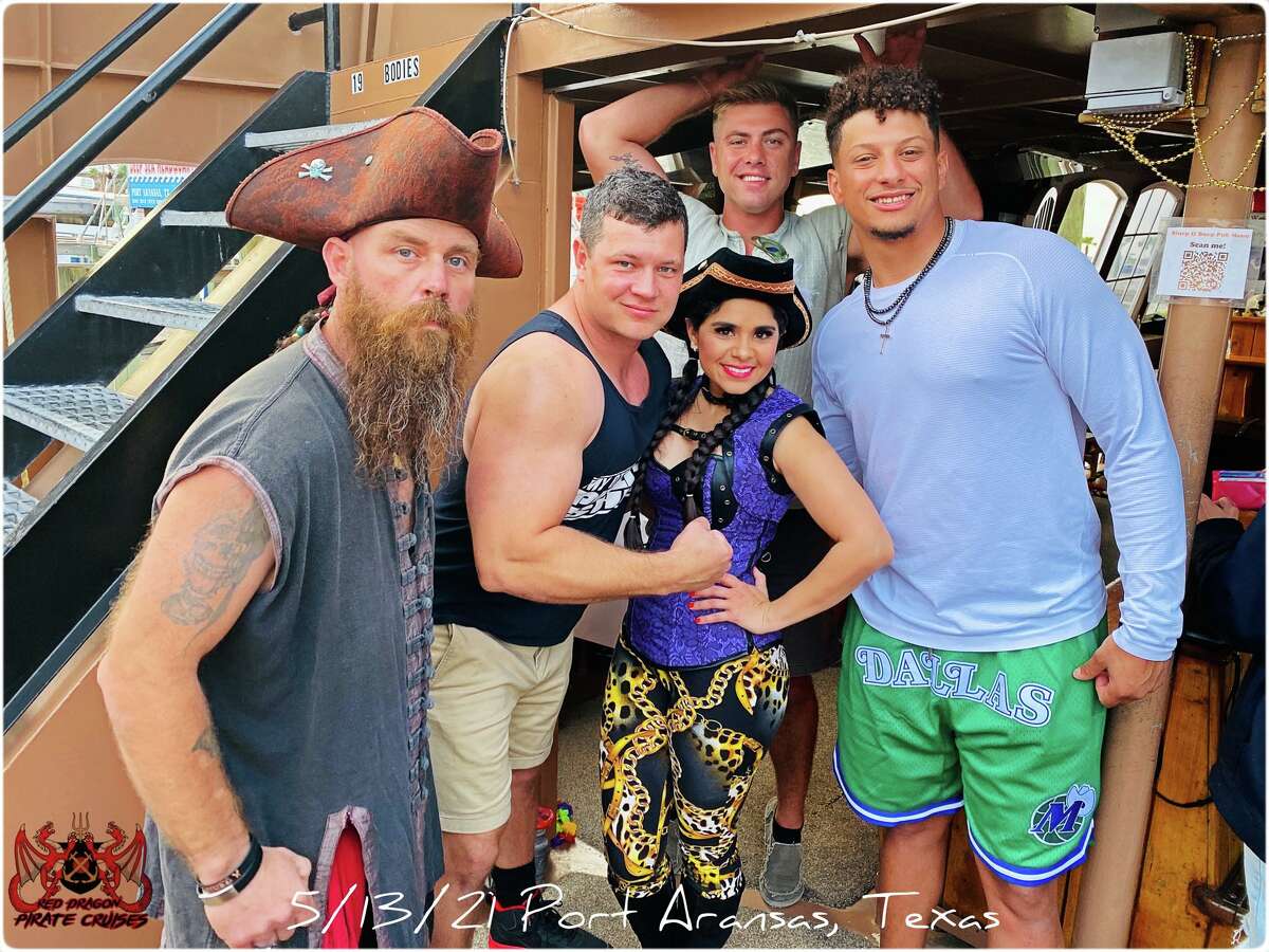 Last Friday, the NFL star caught lots of red drum fish with his teammate Travis Kelce and Josh Abbott at Port Aransas Fishermans Wharf. And, the day before on Thursday, May 14, the trio also visited Red Dragon Pirate Cruises, according to general manager Trish Tyler.