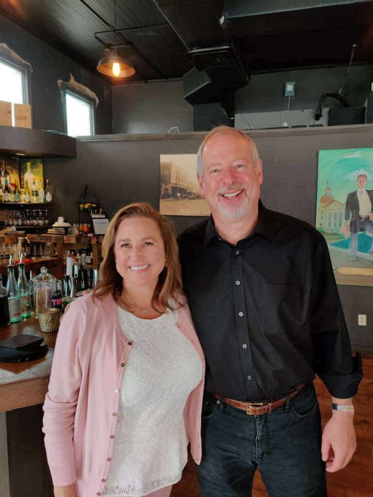 OakBend Medical Center's Joe Freudenberger, CEO, and Barbara Reed, Nursing Facility Quality Liaison, enjoy brunch at Sandy McGee's as part of Restaurant Month. The month serves as a fundraiser for OakBend Medical Center.