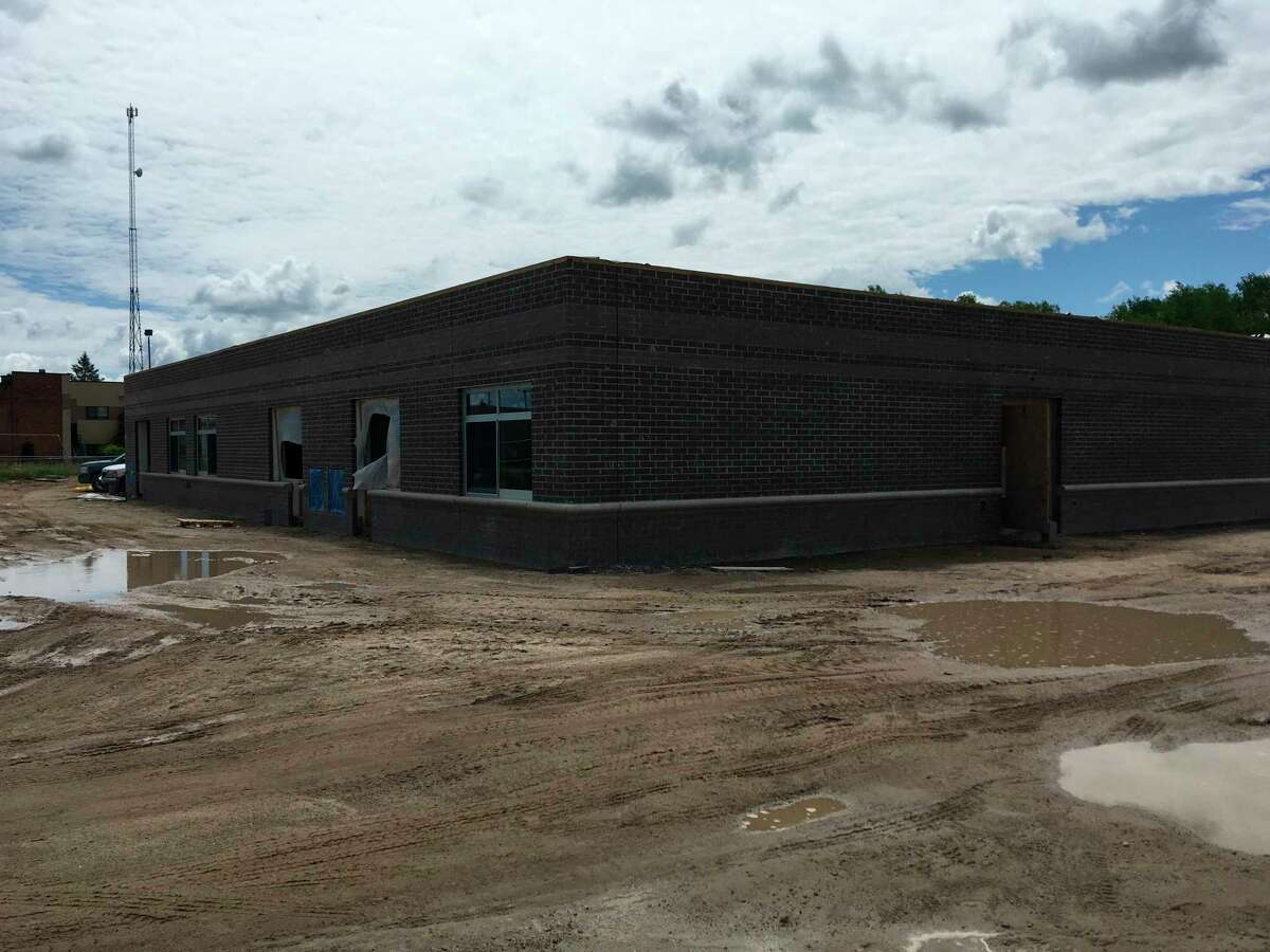 The construction underway on Barryton Elementary on a cloudy day this year shows the school is still seeing renovations including a new planned parking lot. (Courtesy/Barryton Elemtary)