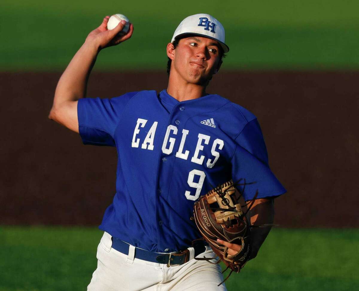 Brett Holdren led the way with a complete game on the mound as Barbers Hill took the series opener against Lake Creek.