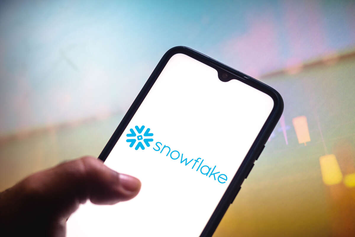 The Snowflake logo seen displayed on a smartphone screen.