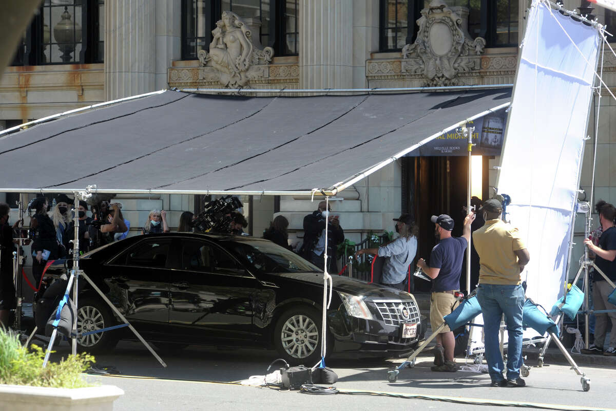 A crew films a scene for upcoming Netflix movie 