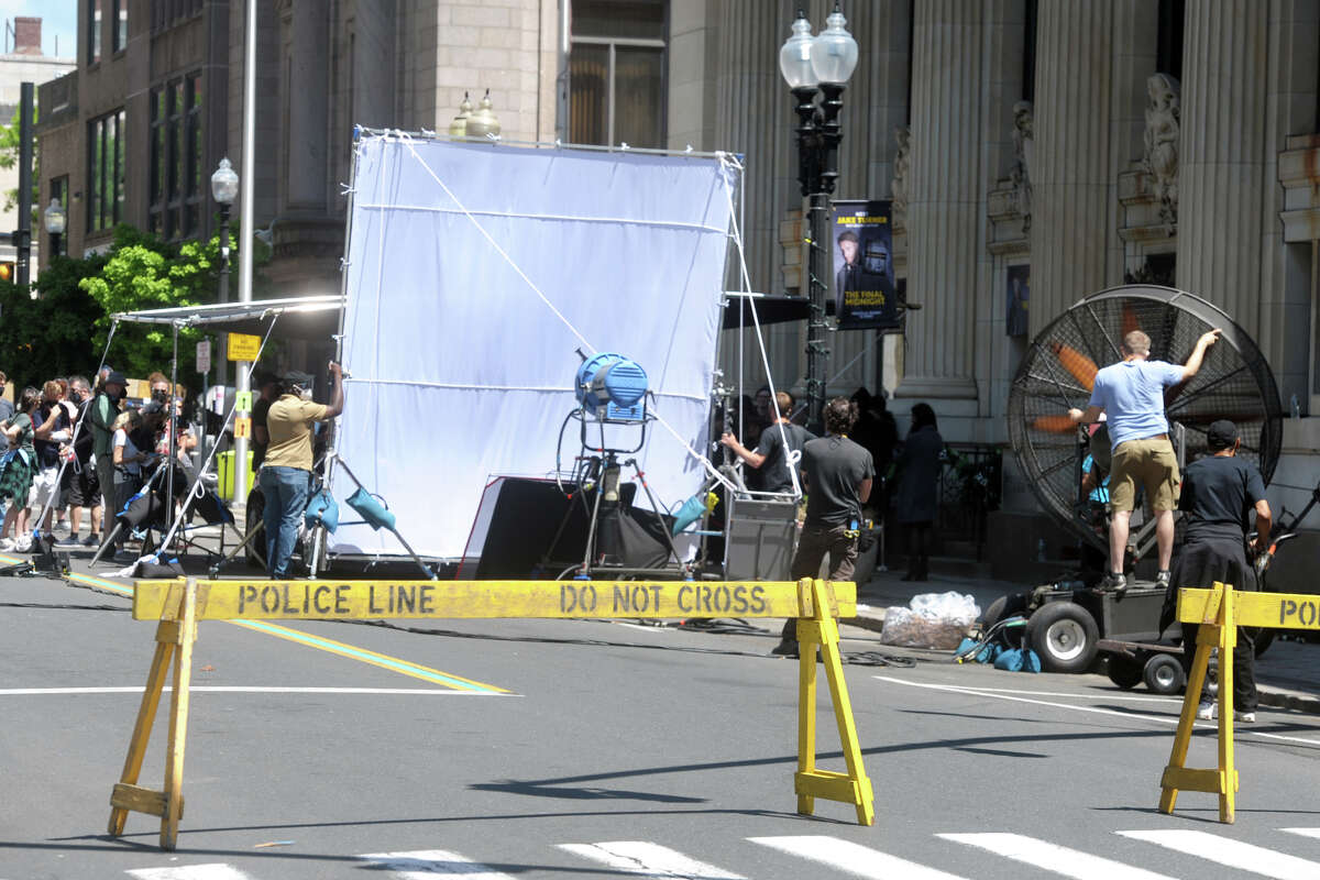 A crew films a scene for upcoming Netflix movie 