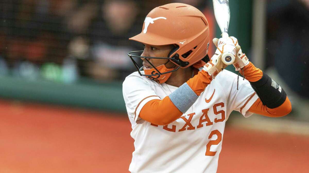 Texas' Janae Jefferson goes to bat against Oklahoma State during an NCAA softball game on Saturday, May 1, 2021, in Austin. The Longhorns were swept by Oklahoma State this season.