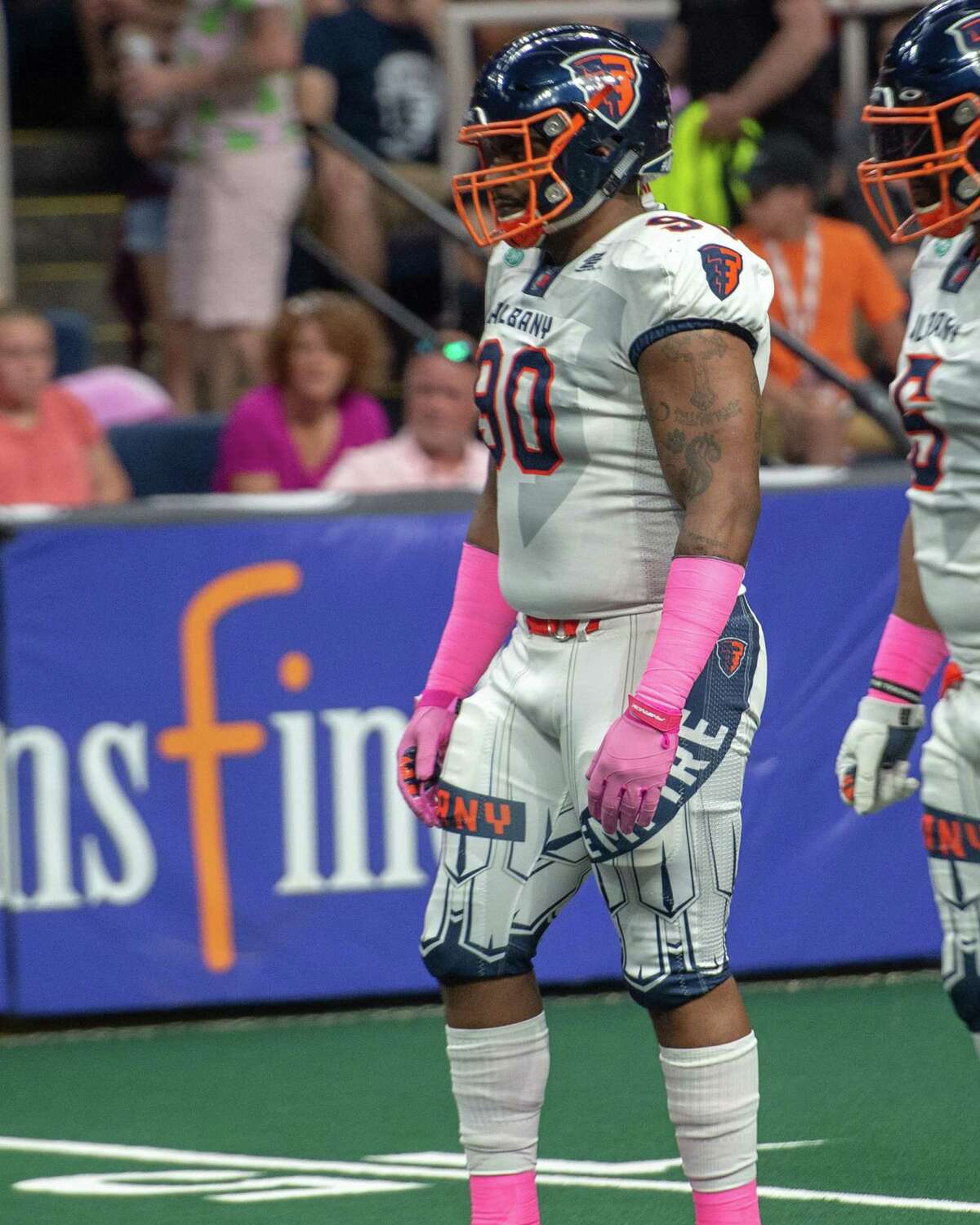 Albany Empire defensive lineman Harold Brantley when he played for the previous incarnation of the team in 2019. He's being counted on to anchor the defensive line.