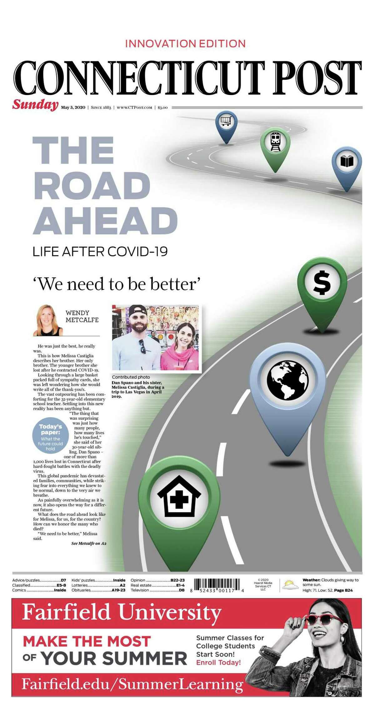 The Road Ahead, a full edition of all of HCMG daily publications that took an in-depth look at what Connecticut residents might face next in the pandemic, was awarded first place in a new COVID series category.
