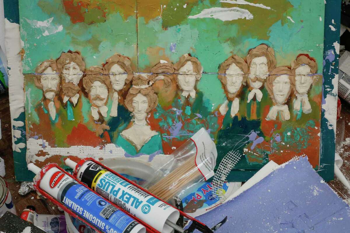 David Adickes' art work in his studio Tuesday, May 18, 2021, in Houston.