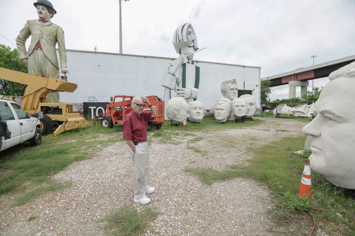 David Adickes gives a tour of his warehouse Tuesday, May 18, 2021, in Houston.