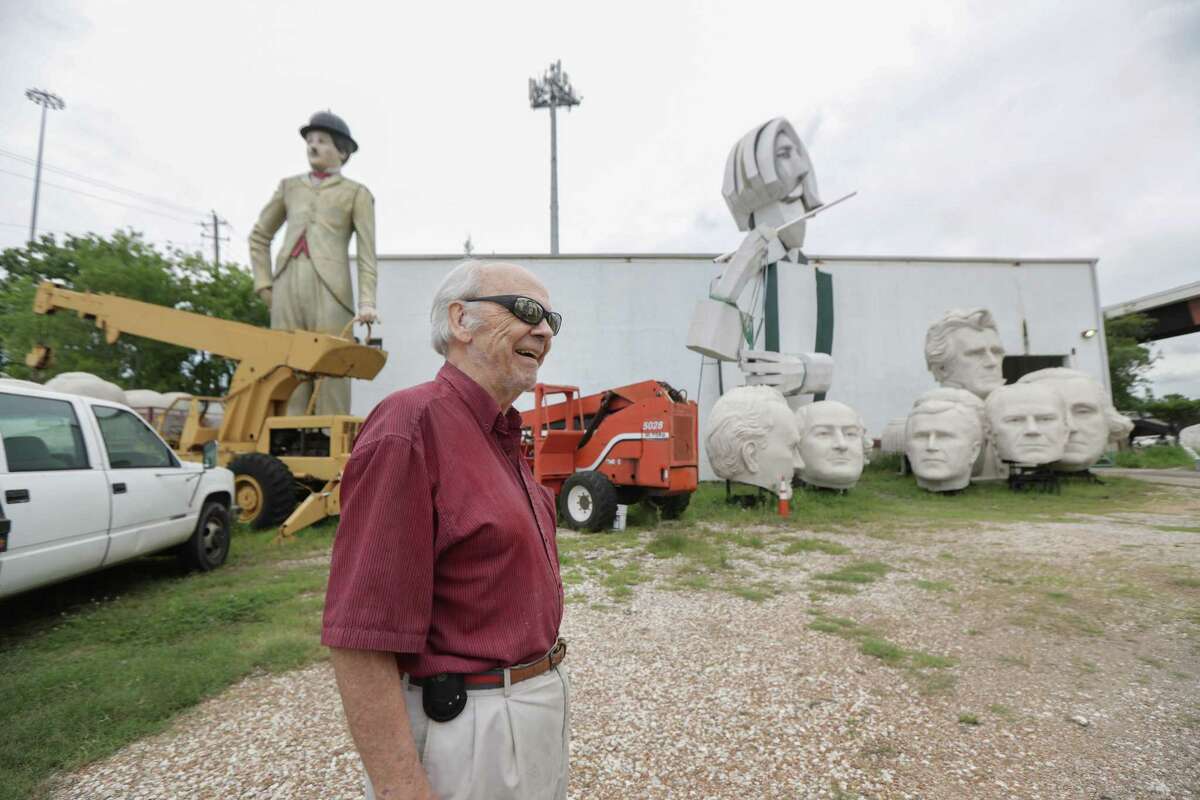 David Adickes gives a tour of his warehouse Tuesday, May 18, 2021, in Houston.