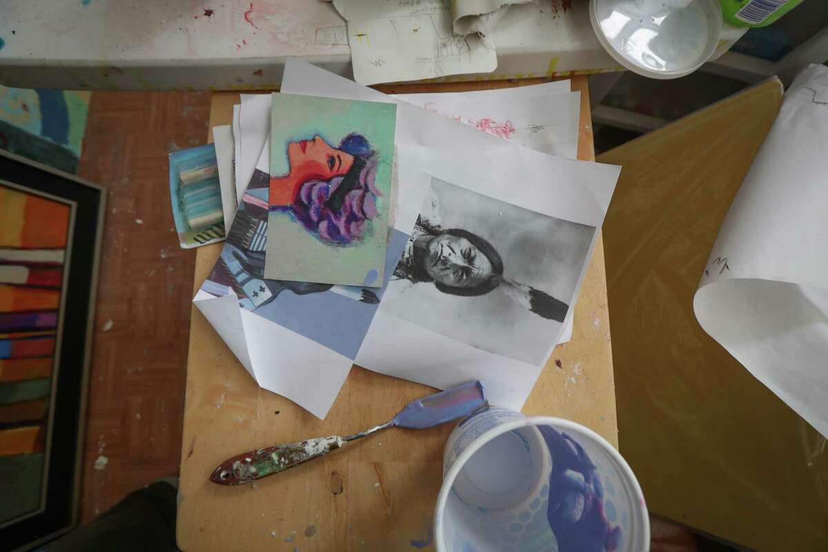 David Adickes' art work in his studio Tuesday, May 18, 2021, in Houston.