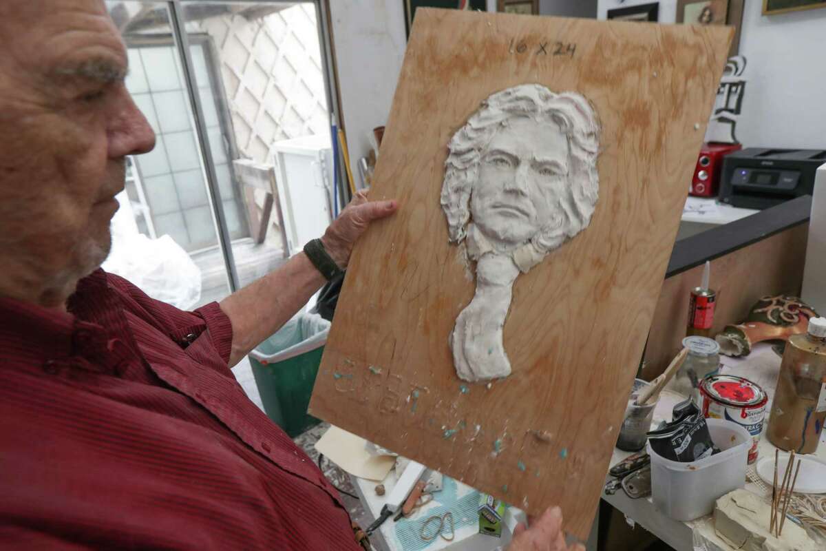 David Adickes' 3-D artwork in his home Tuesday, May 18, 2021, in Houston.