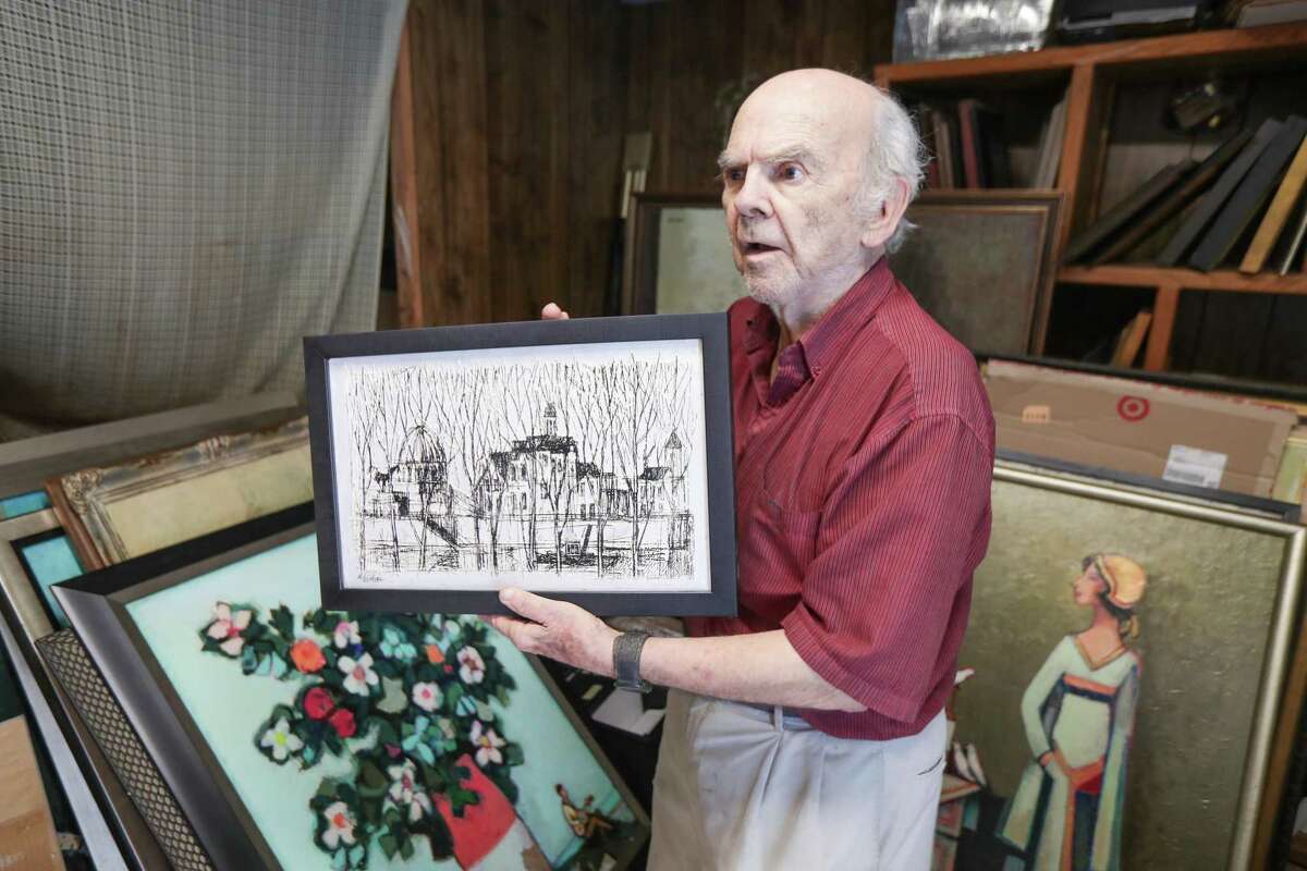 David Adickes looks through some of his artwork Tuesday, May 18, 2021, in Houston.