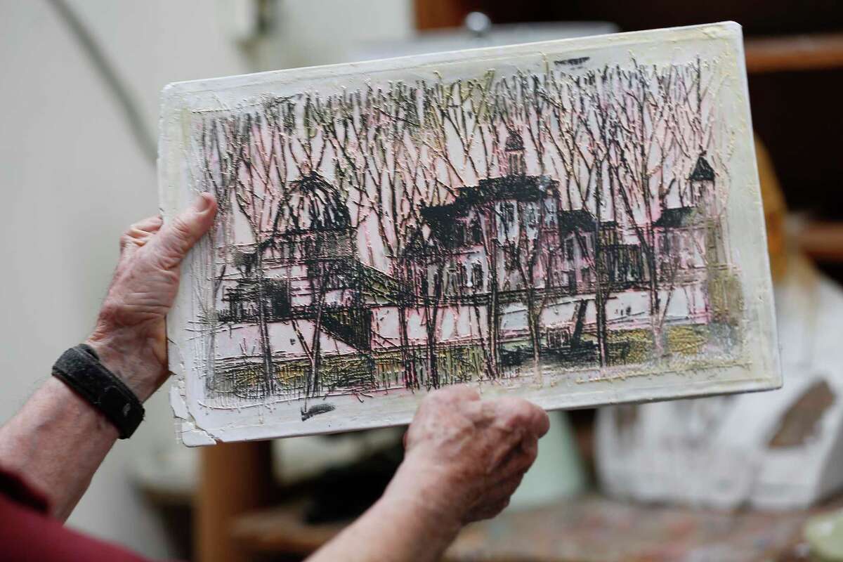 David Adickes looks through some of his artwork Tuesday, May 18, 2021, in Houston.