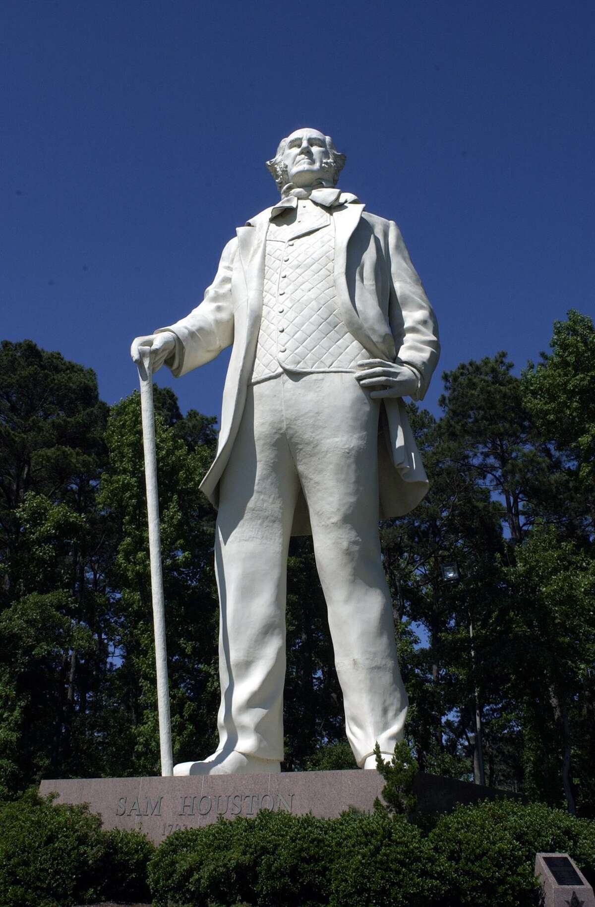 Sam Houston. located on Interstate 45 just south of Huntsville, stands 67 feet tall.