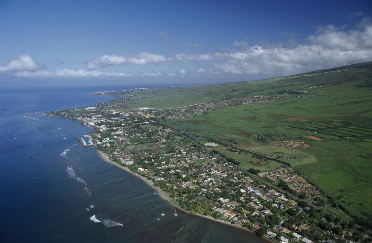 The town of Lahaina on the island on Maui.