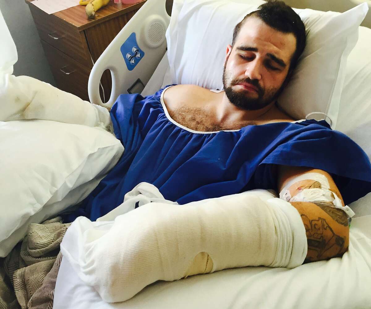 Photo courtesy of Julia Sherwin Stanislav Petrov in hospital after allegedly being beaten by two Alameda County deputies in an alley in Mission District