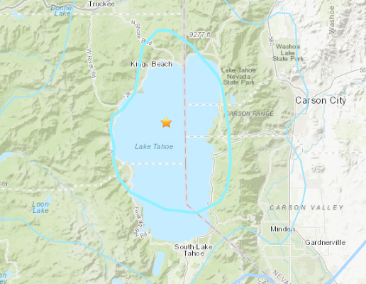 Magnitude 4.2 earthquake shakes Lake Tahoe near Dollar Point