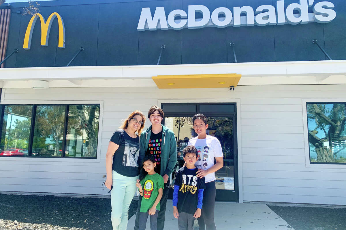 Valerie Villaraza-Steele and family went to a McDonald's in Alameda on Wednesday, March 26, 2021, to celebrate the release of the limited-time offer BTS meal.