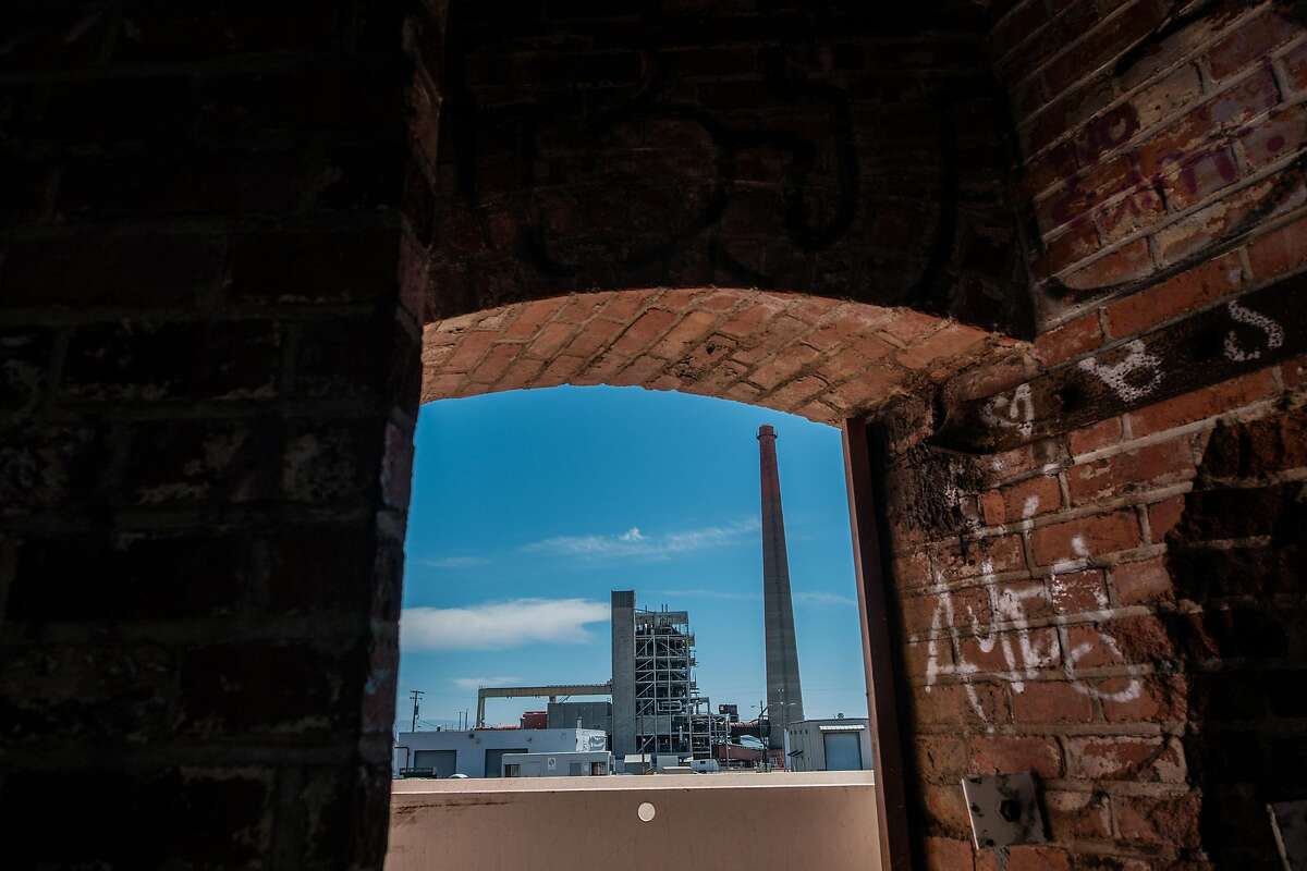 From inside station A, you can look over old Potrero Power Plant and smokestack and imagine redevelopment proceeding south of Pier 70.