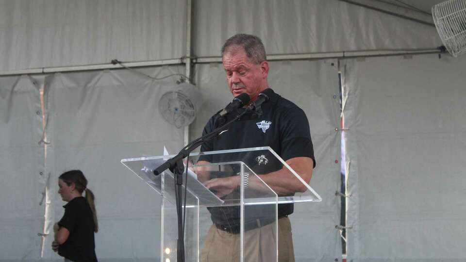 Humble ISD athletic director Troy Kite at signing day for the student athletes of Humble ISD.